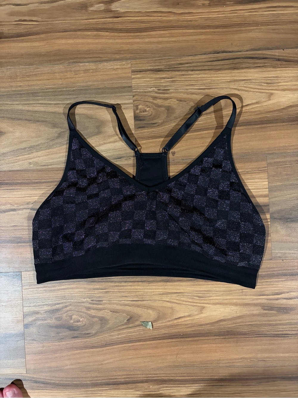 Women's Black Checker Bralette